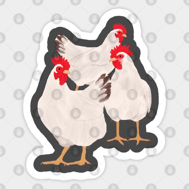 Chicken Illustration Sticker by ahadden